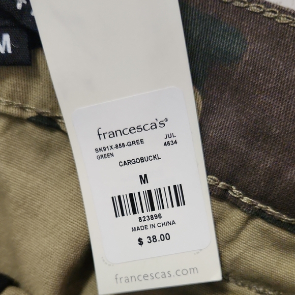 Almost Famous Green Tan Skater Mini Skirt - Picture 5 of 9